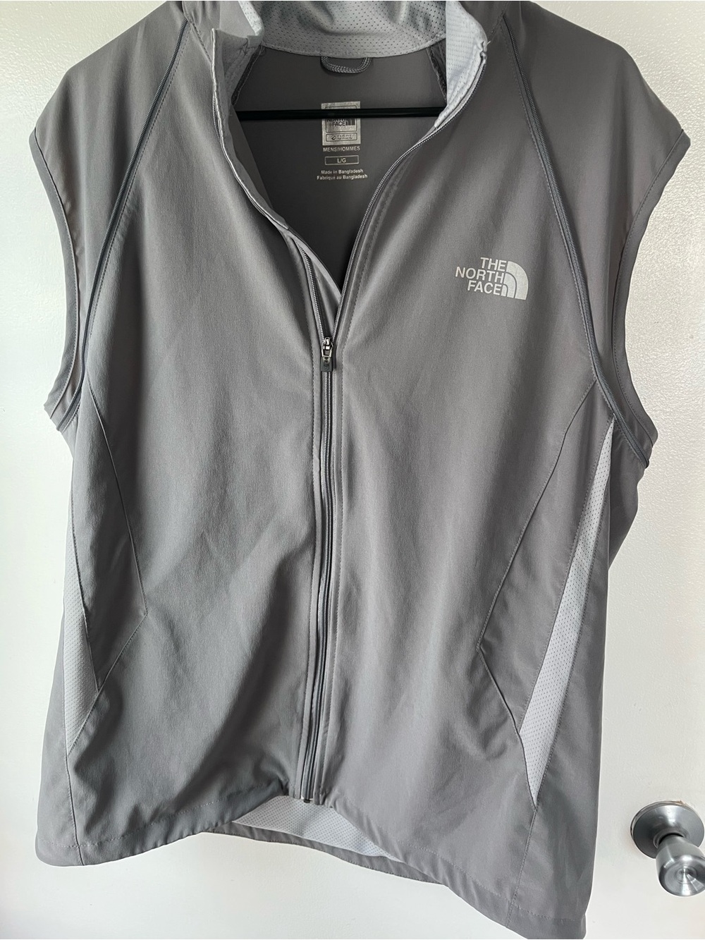 The North Face Flight Series Gray Full Zip Running Vest Men’s Large Lightweight